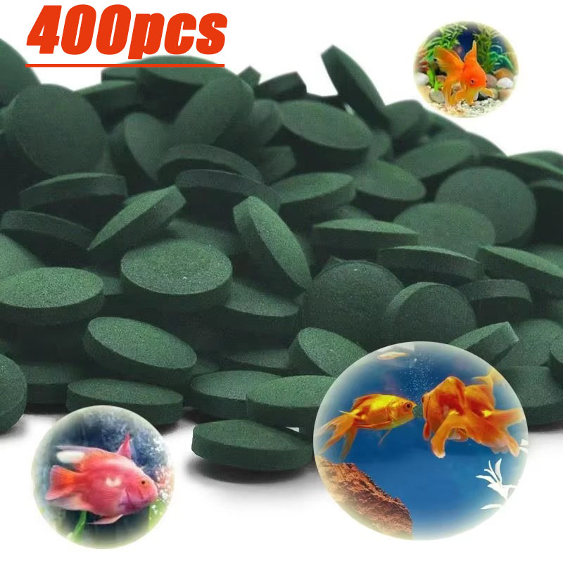 Aquarium Fish Holiday Food - 50-400 Pcs High Purity Spirulina Tablets