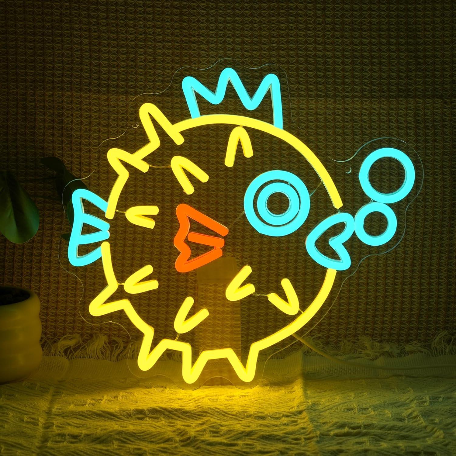 Aquarium Fish Restaurant - Puffer Fish Neon Sign Dimmable LED