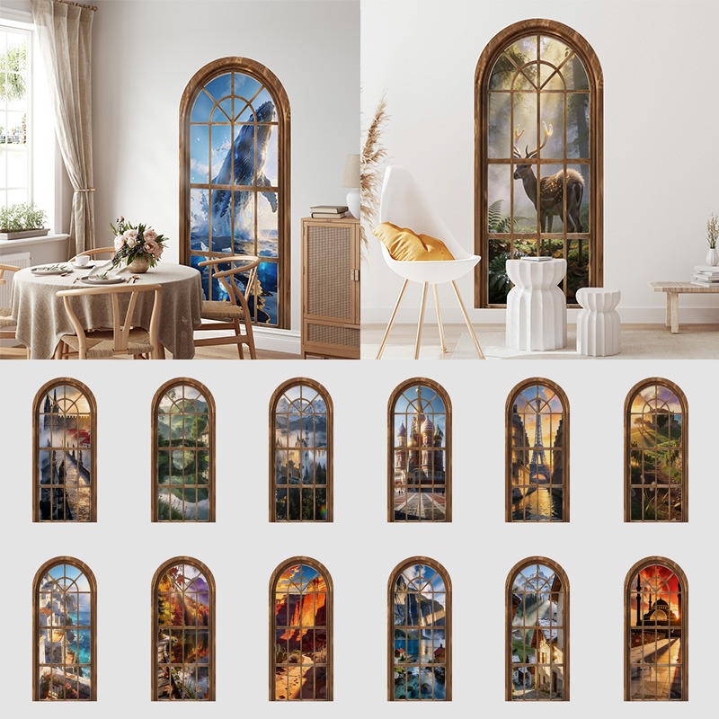 Background Film 3D - 80x180cm 3D Fake Arch Window Wall