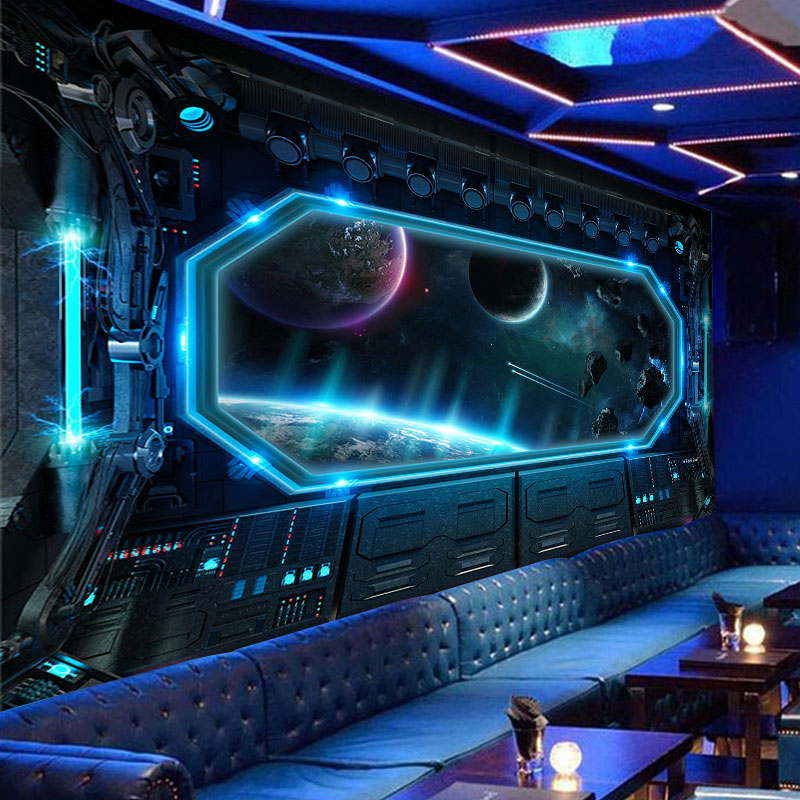 Background Film 3D - Customized products 3D space capsule mural
