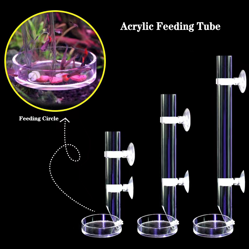 Aquarium Fish Holiday Food - 1Pcs Acrylic Aquarium Feeder Tube Dish