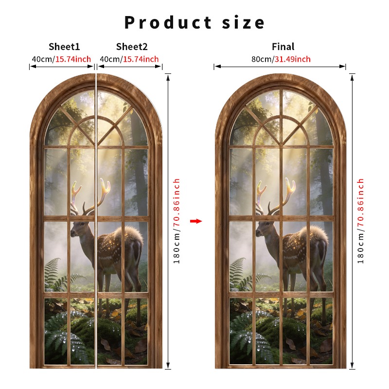 80x180cm 3D Fake Arch Window W - Background Film 3D recension och pris