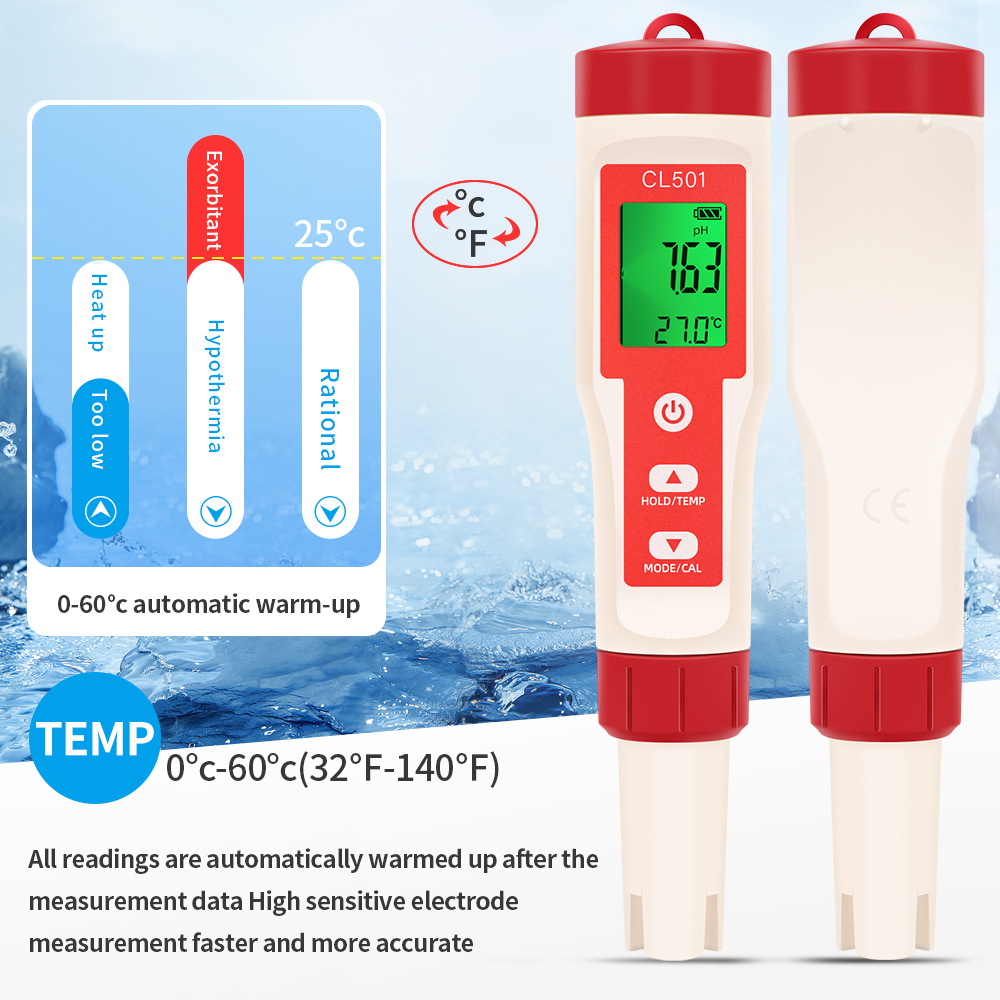 PH/CL2/H2/ORP/Temperature Mete - Aquarium Test Kit recension och pris