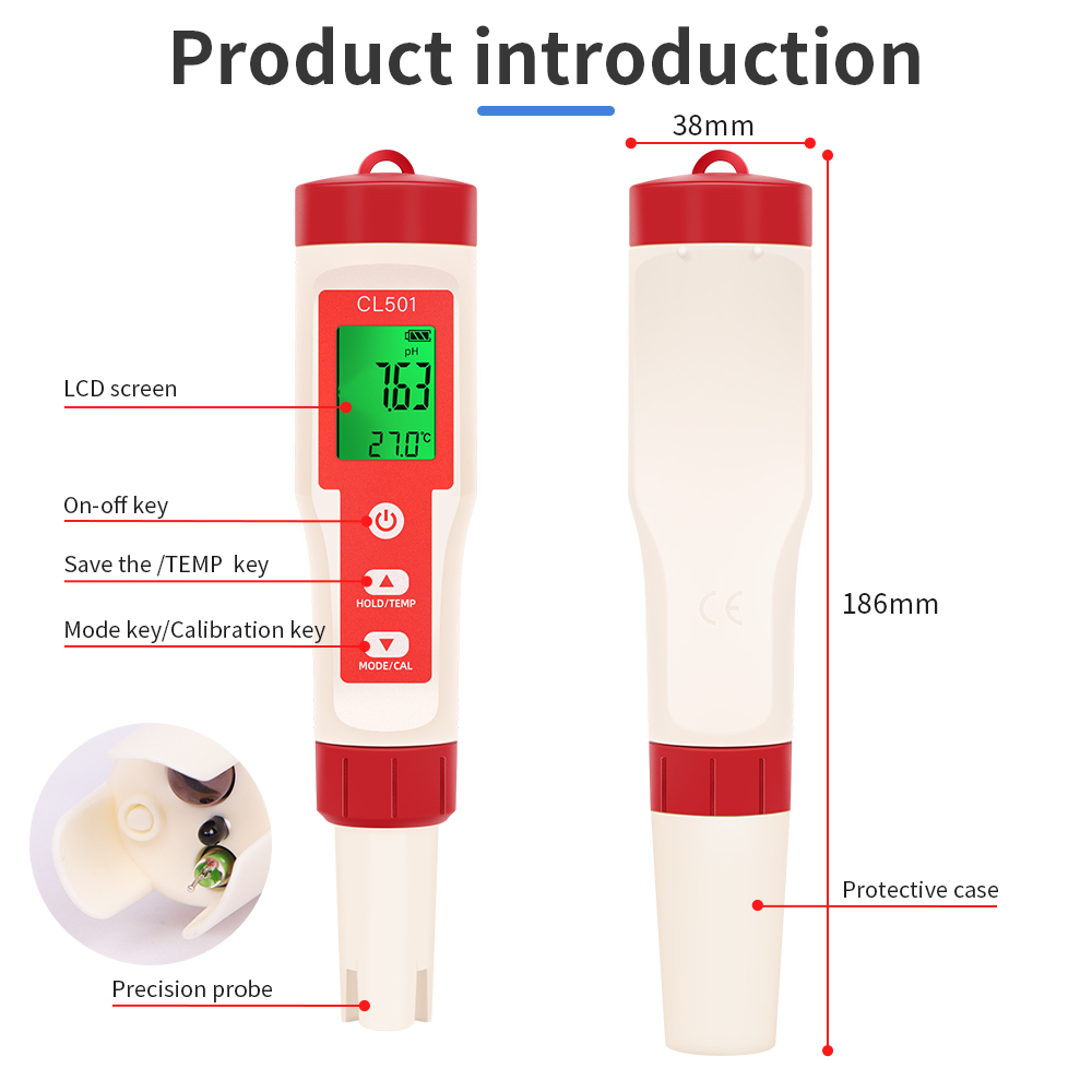 PH/CL2/H2/ORP/Temperature Mete - Aquarium Test Kit recension och pris
