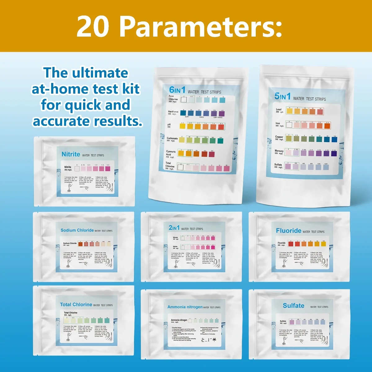 YAGO 20 in 1 Water Test Strips - Aquarium Test Kit recension och pris